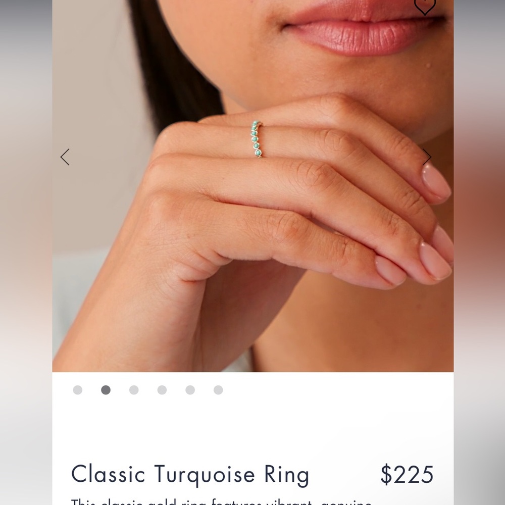 Gorjana Turquoise Solid 14K Gold Ring